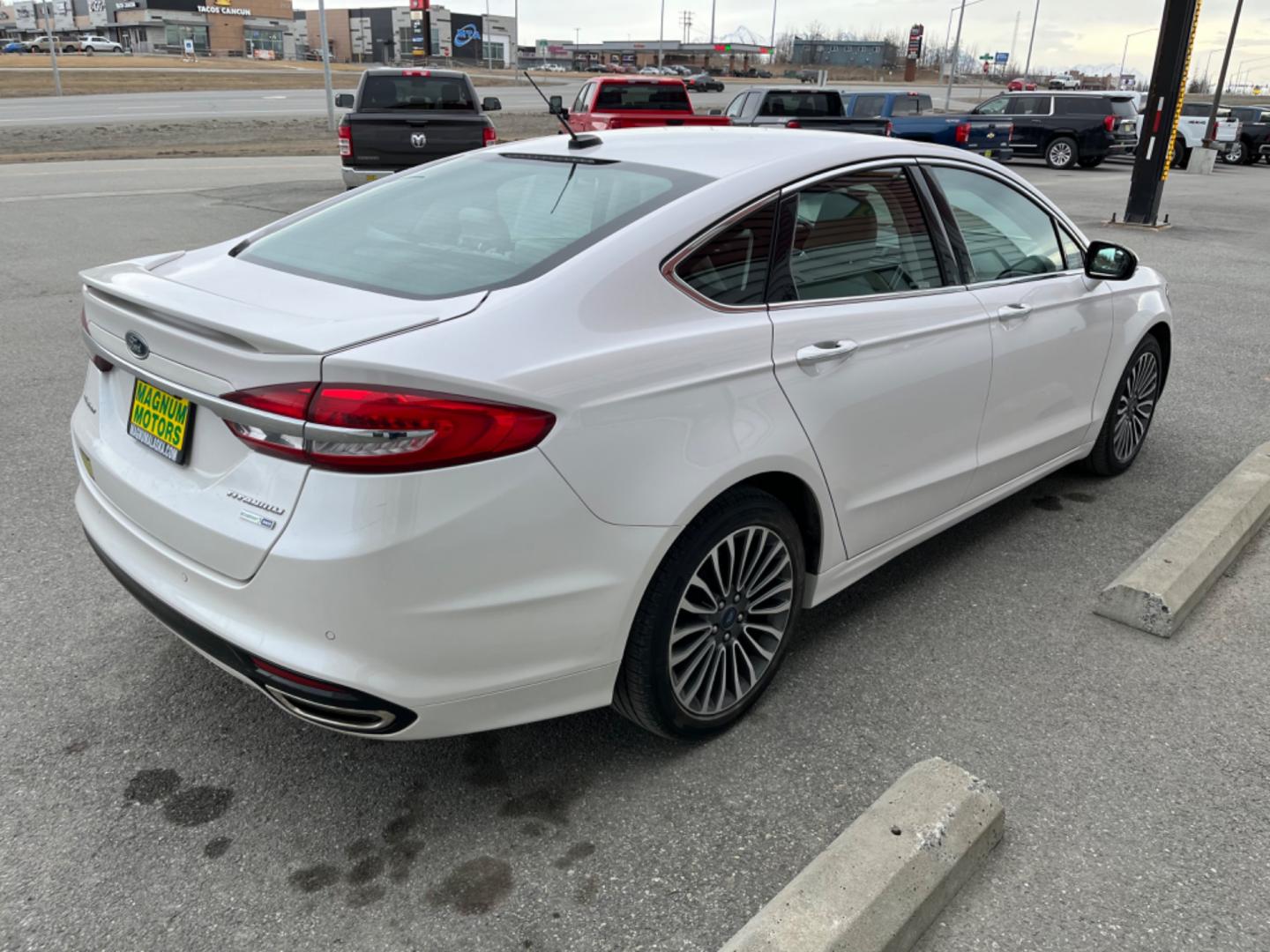 2017 WHITE /Tan FORD FUSION TITANIUM (3FA6P0D91HR) with an 2.0L engine, Automatic transmission, located at 1960 Industrial Drive, Wasilla, 99654, (907) 274-2277, 61.573475, -149.400146 - Photo#4